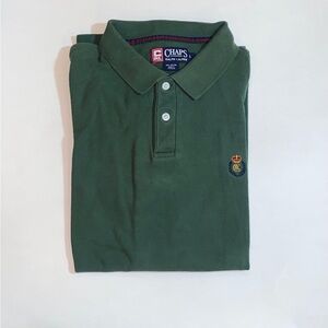 Vintage Chaps Ralph Lauren 💯% Cotton Forest Green Polo with Crest Size L